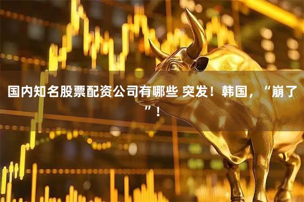 国内知名股票配资公司有哪些 突发！韩国，“崩了”！